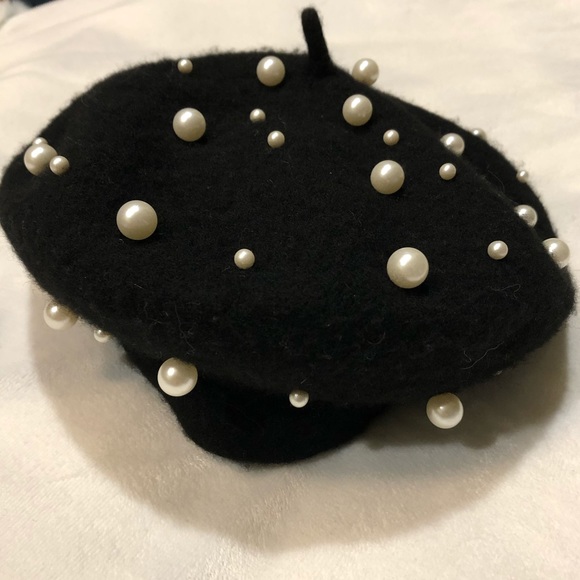 Rainbow Unicorn Birthday Surprise Accessories - Women’s Pearl Beret Black 🌟 HOST PICK 🌟
